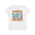 Science, Like Magic But Real Kid's AS Colour T-shirt White Kids Youth T-shirt Printed In Australia Science