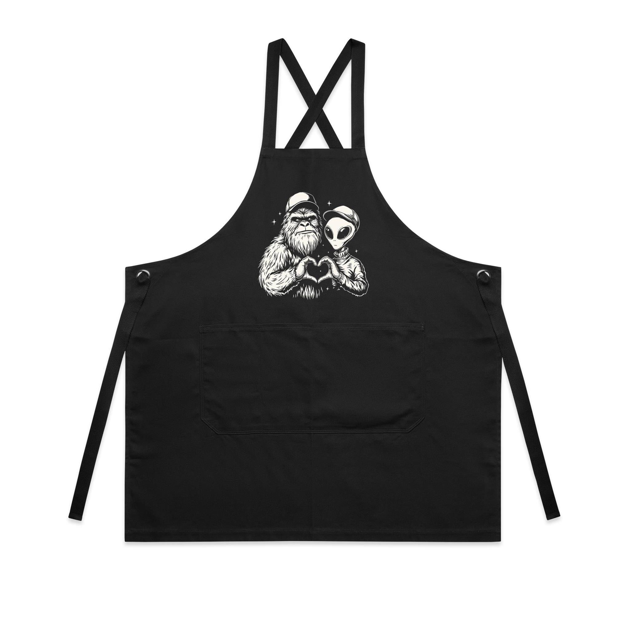 Alien, Bigfoot, Heart Hands - AS Colour Carrie Apron