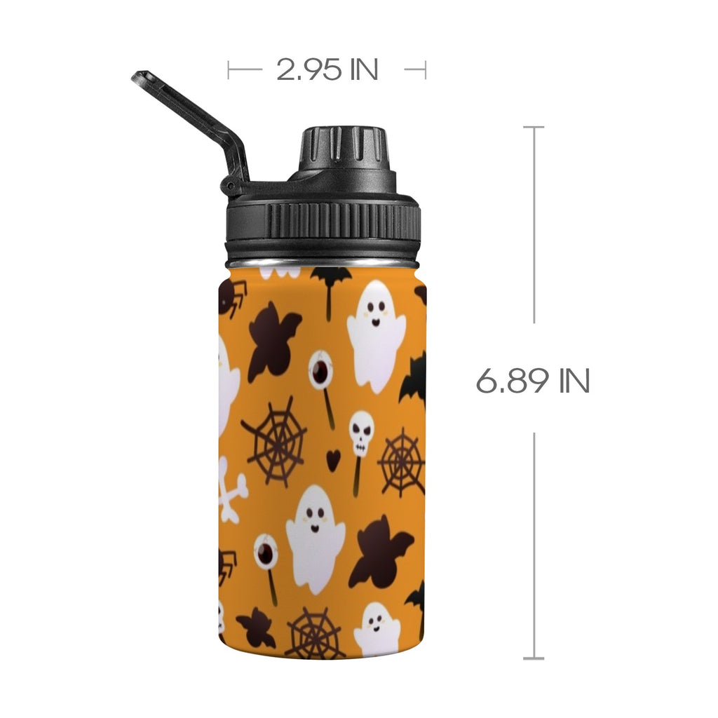 Halloween Ghosts Kids Water Bottle with Chug Lid (12 oz) One Size Kids Water Bottle with Chug Lid Halloween Printed Offshore