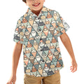 Diamond Cat Pattern Junior Kids Hawaiian Shirt 6-7Y Junior Kids Hawaiian Shirt 2-7 Printed Offshore