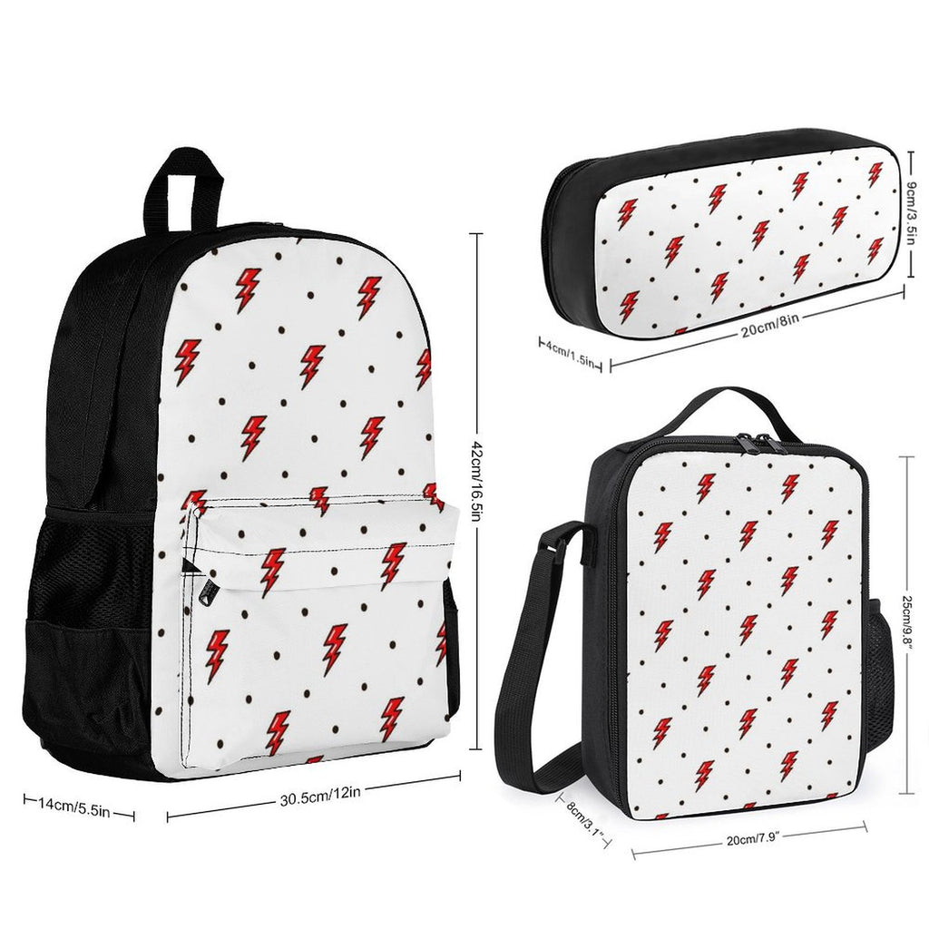 Red Lightning - Three Piece Backpack Set