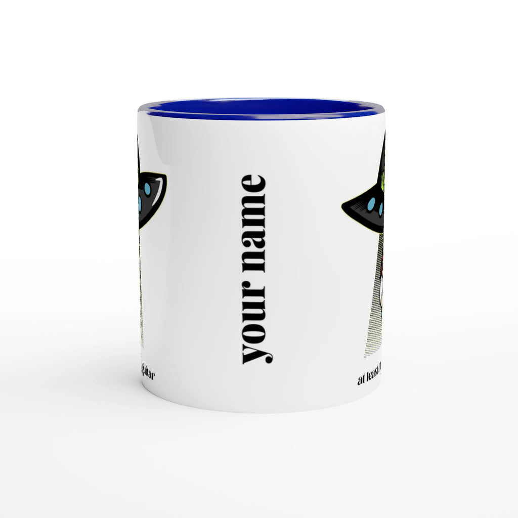 Personalised - Guitarist Alien Abduction - White 11oz Ceramic Mug with Colour InsidePersonalised - Personalised 11oz Mug customise Globally Fulfilled Music personalise Sci Fi
