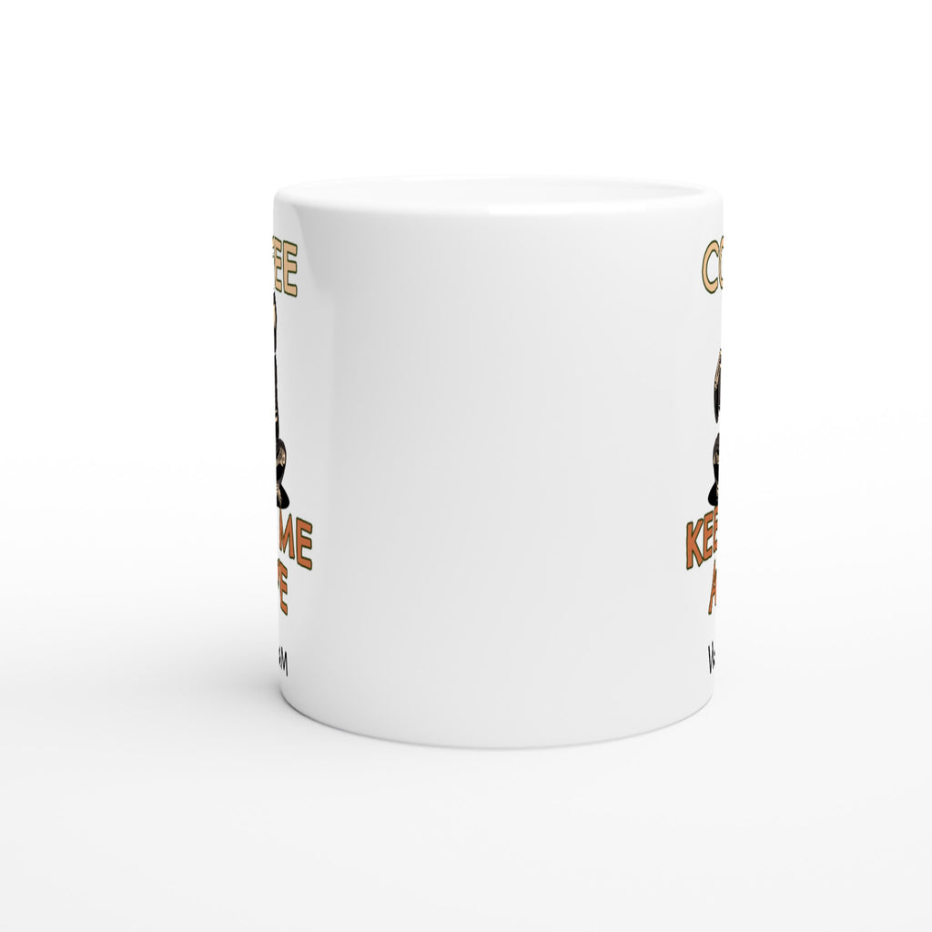 Personalise - Skeleton, Coffee Keeps Me Alive - White 11oz Ceramic Mug Personalised 11oz Mug Coffee customise Globally Fulfilled personalise