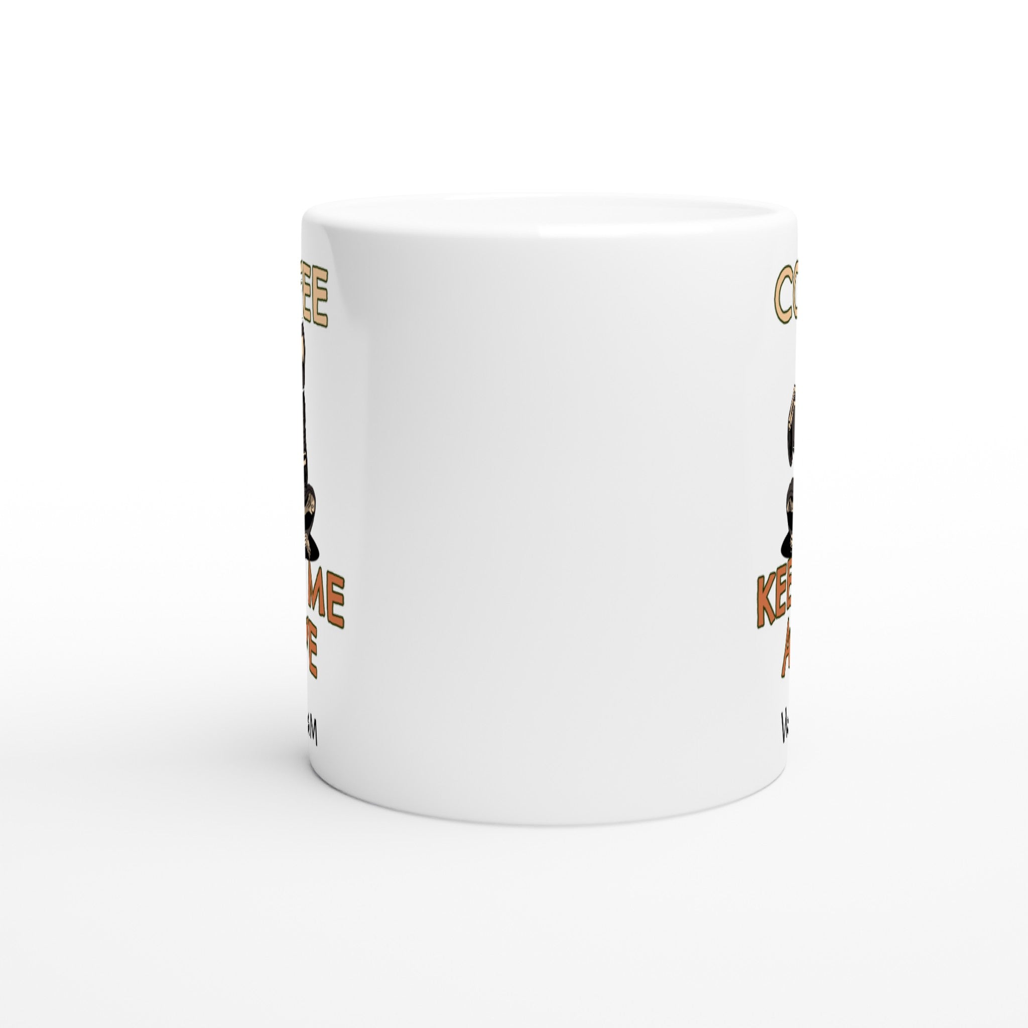 Personalise - Skeleton, Coffee Keeps Me Alive - White 11oz Ceramic Mug Personalised 11oz Mug Coffee customise Globally Fulfilled personalise