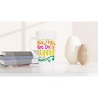 Personalised - This Mum Runs On Coffee - White Latte 17oz Ceramic Mug Personalised Latte Mug customise Globally Fulfilled Mum personalise
