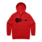 Guitar Reflection - Womens Hoodie Red Womens 2XL Womens Hoodie Music Printed In Australia