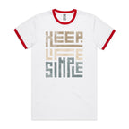 Keep Life Simple - Staple Ringer Tee White Red Ringer T-Shirt Positivity Printed In Australia