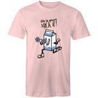 Life Is Short, Milk It - Mens T-Shirt Pink Mens T-shirt Motivation Printed In Australia