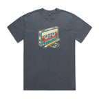 Cassette Tape And Pencil AS Colour Heavy Faded Tee Unisex Faded indigo Heavy Faded T-shirt Music Printed In Australia Retro