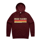 Music Teacher, Limited Edition - Mens Hoodie Burgundy Mens Hoodie Music Printed In Australia Teacher
