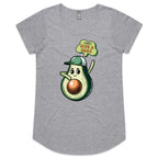 Avocado, I Don't Give A Guac - Womens Scoop Neck T-Shirt Grey Marle Womens Scoop Neck T-shirt Food Printed In Australia