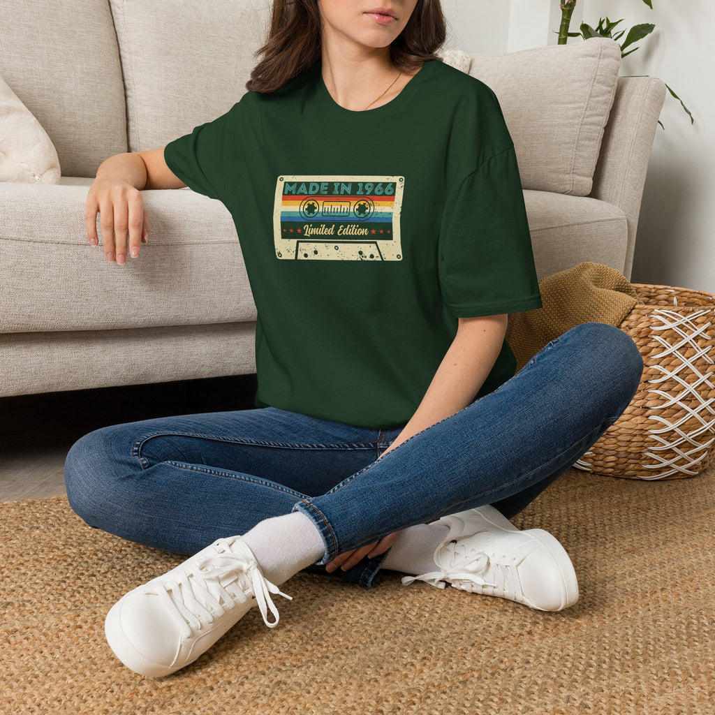 60th Birthday Made in 1966 Cassette Tape Unisex T-Shirt Unisex Adult T-shirt Birthday Globally Fulfilled