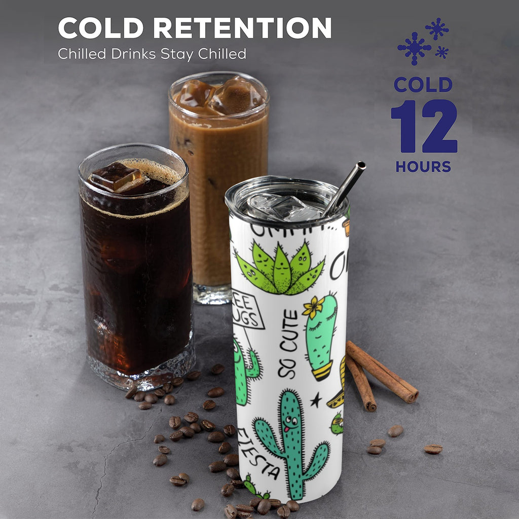 Chatty Cactus 20oz Tall Skinny Tumbler with Lid and Straw