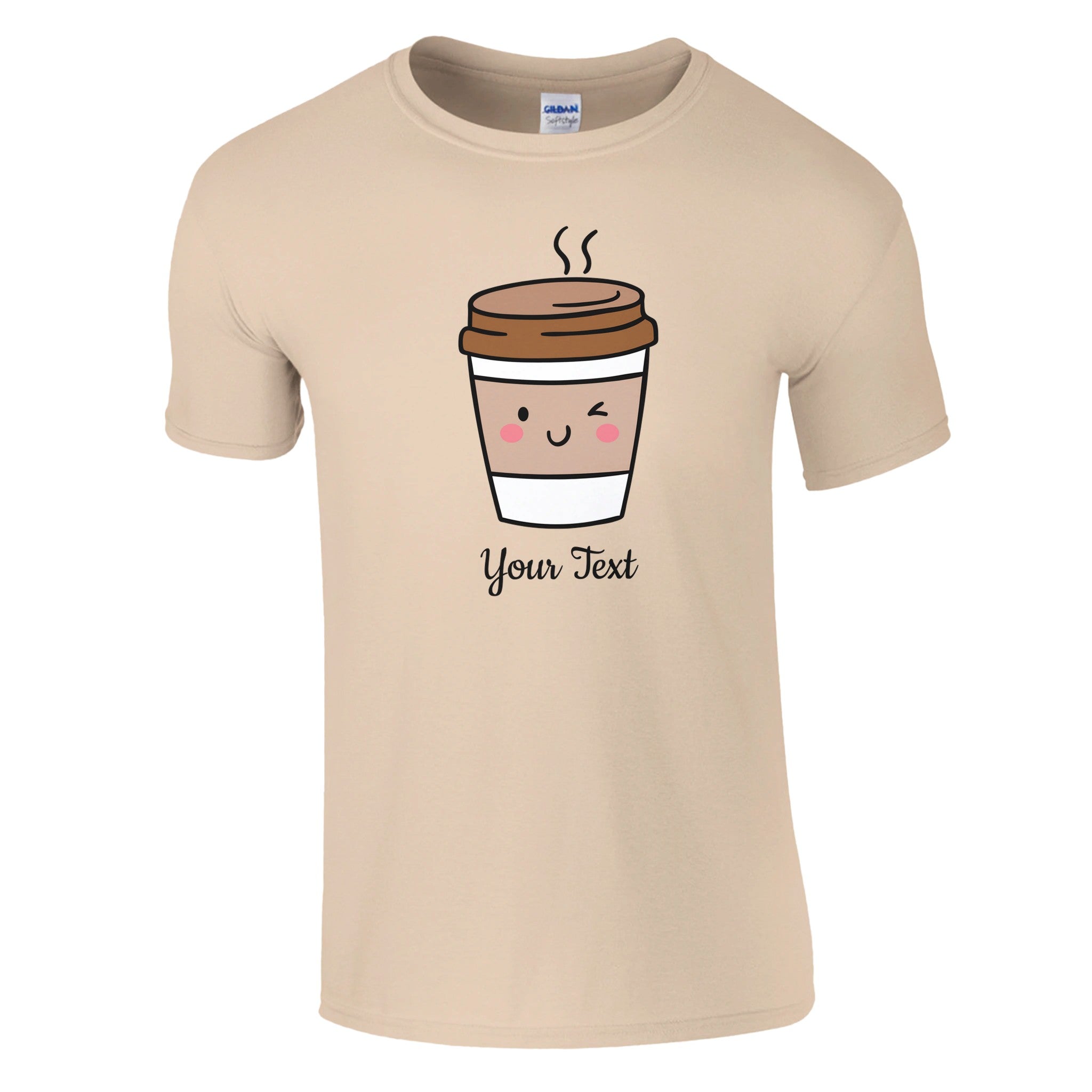 Personalised - Coffee Characters - Classic Unisex Crewneck T-shirt Natural Personalised T-shirt Coffee Customise Globally Fulfilled Personalise