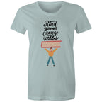 Read Books Change The World - Womens T-shirt Pale Blue Womens T-shirt Printed In Australia Reading