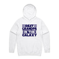 Best Grandpa In The Galaxy Men's AS Colour Hoodie White Mens Hoodie Dad Printed In Australia