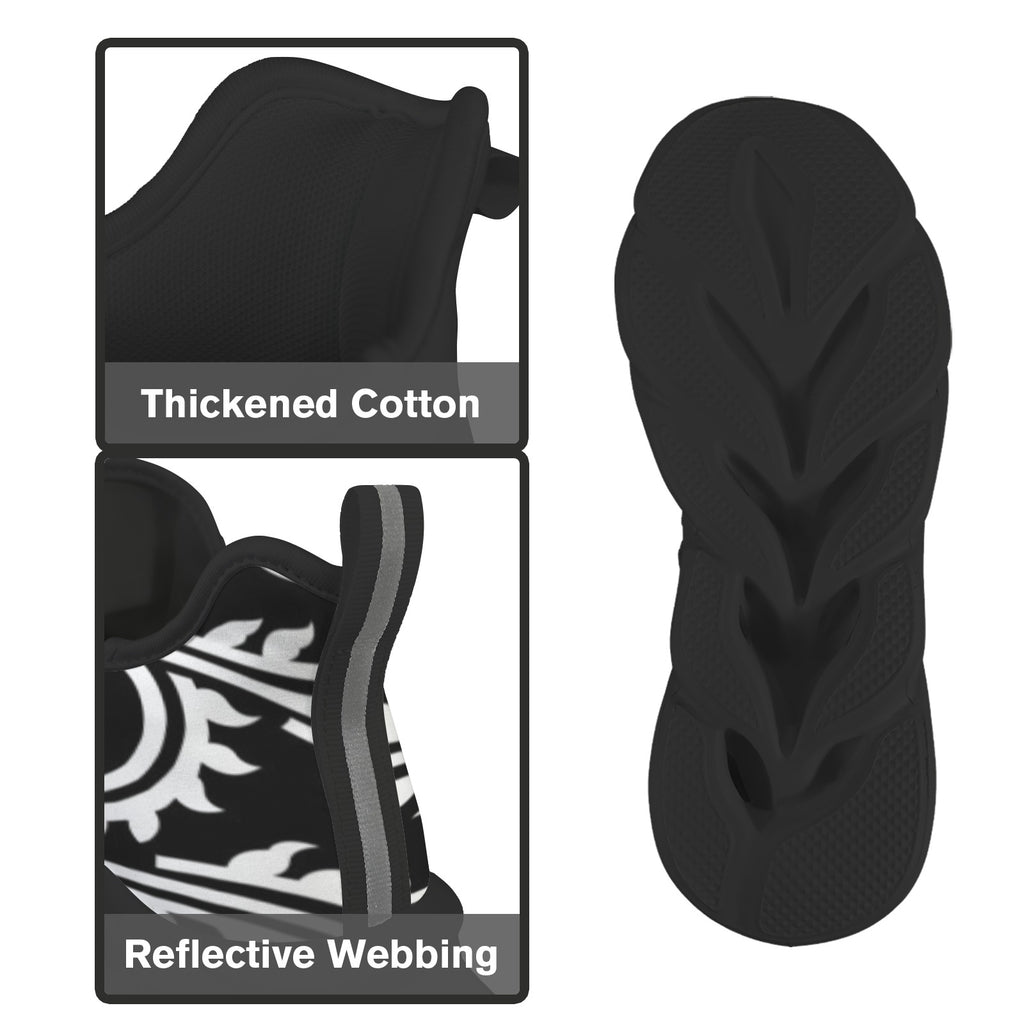 Black And White Swirl Men's Twisted Sole Sneakers