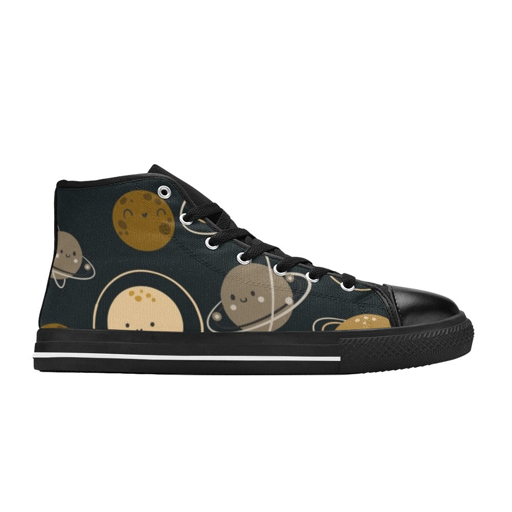 Planets - Kids' High Top Canvas Shoes Kids High Top Canvas Shoes Printed Offshore Space