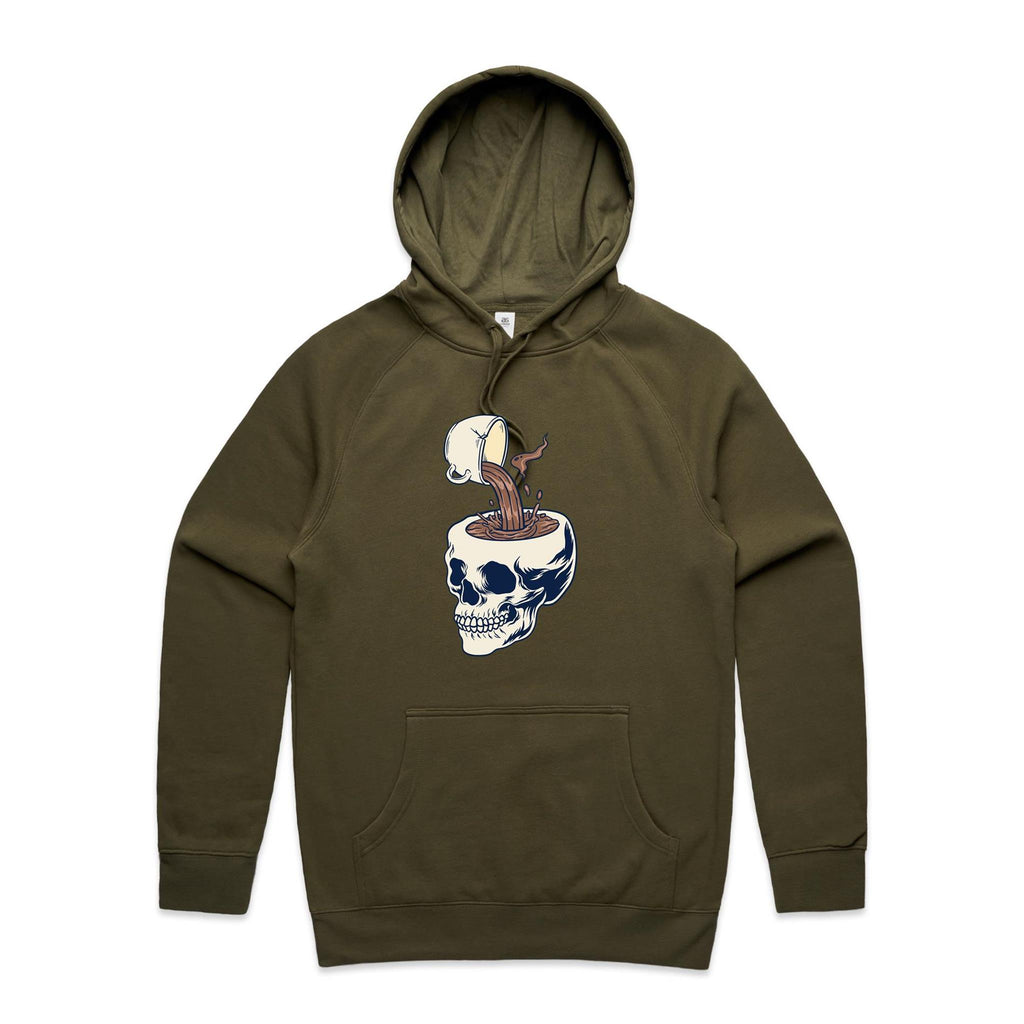Coffee Skull - Mens Hoodie Army Mens Hoodie Coffee Printed In Australia