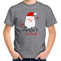Santa's Favourite - Kids Youth T-Shirt Grey Marle Kids Christmas T-shirt Christmas Printed In Australia
