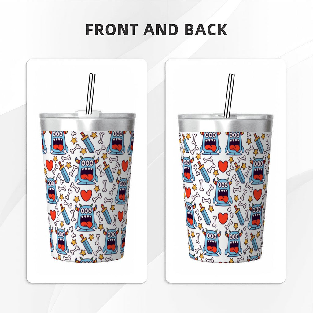 Silly Monsters Stainless Steel Cup With Straw (12oz) Drinkware