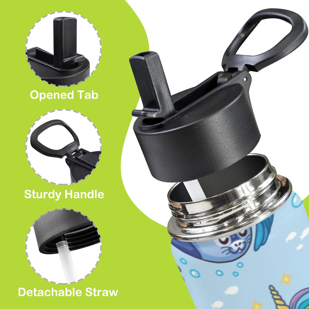 Playful Seals 12oz Kids Water Bottle with Straw Lid