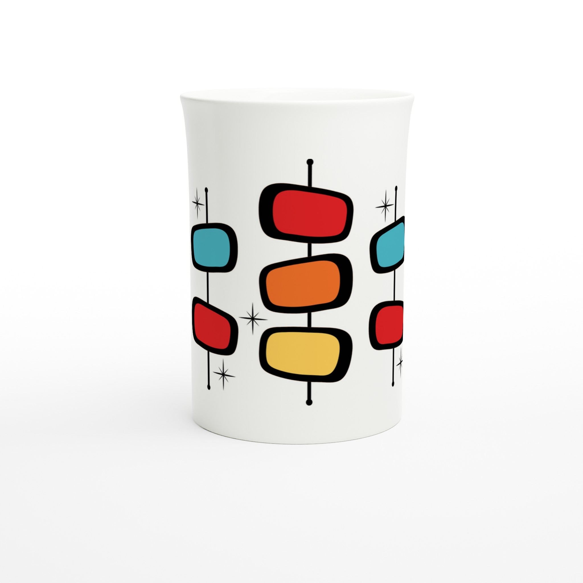 Retro Style - White 10oz Porcelain Slim Mug Porcelain Mug Globally Fulfilled Retro