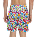 Graphic 80's Men's Mid-Length Beach Shorts Men's Mid-Length Beach Shorts Printed Offshore Retro