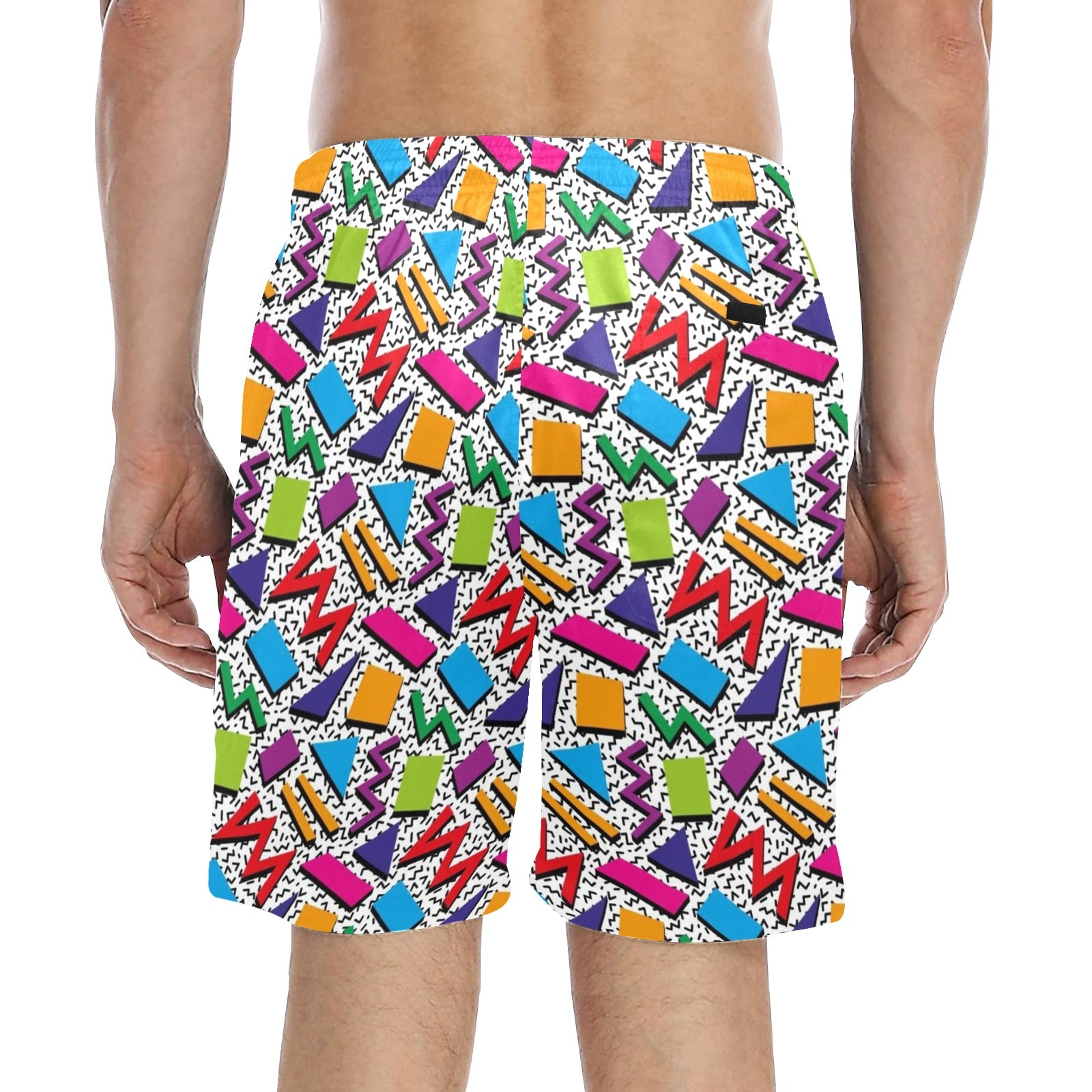 Graphic 80's Men's Mid-Length Beach Shorts Men's Mid-Length Beach Shorts Printed Offshore Retro