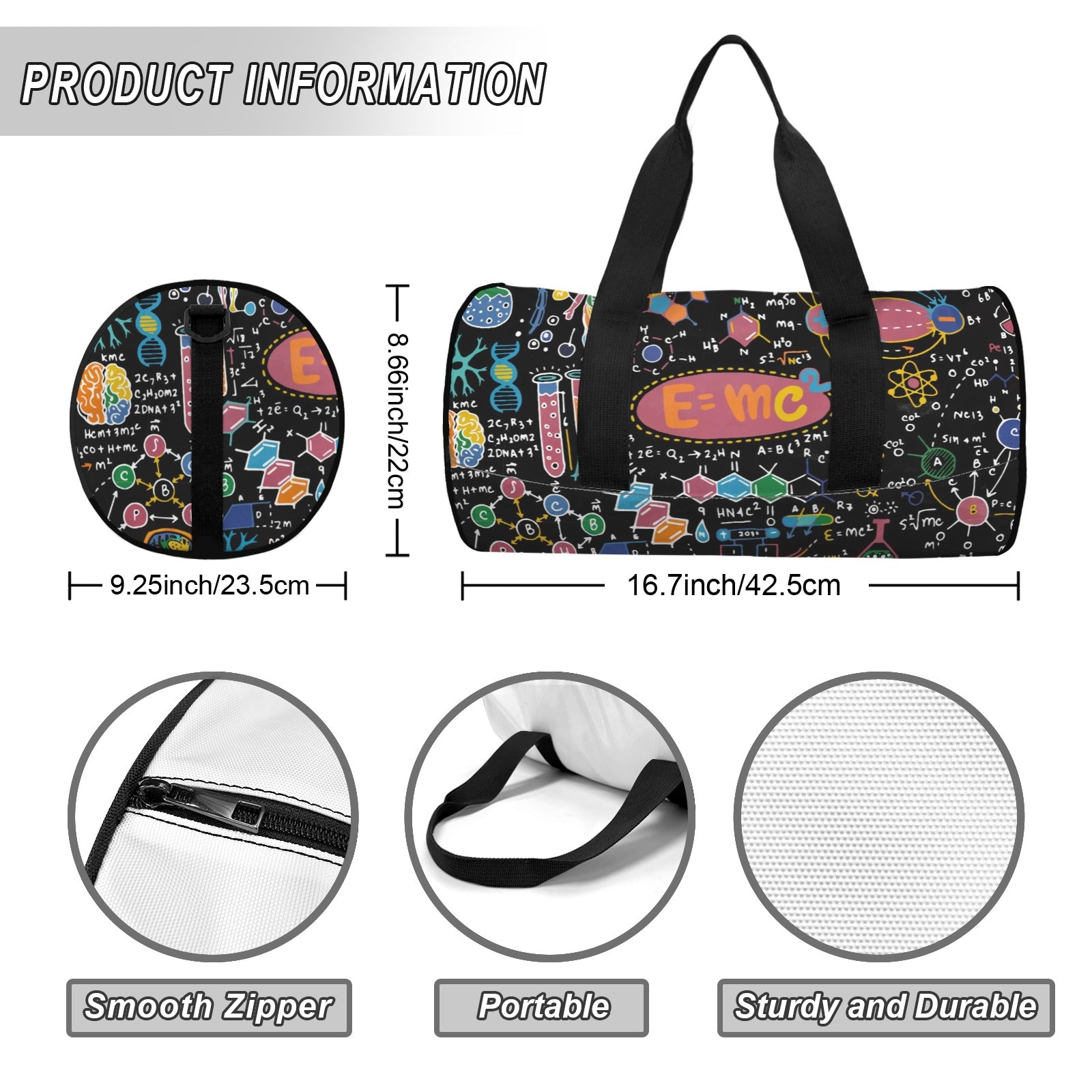 Science Time Blackboard Duffle Bag Duffle Bag Printed Offshore