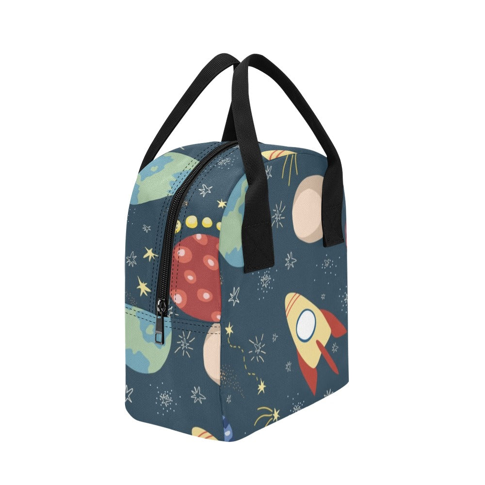 Rocket and Planets In Space - Zipper Lunch Bag Zipper Lunch Bag Printed Offshore