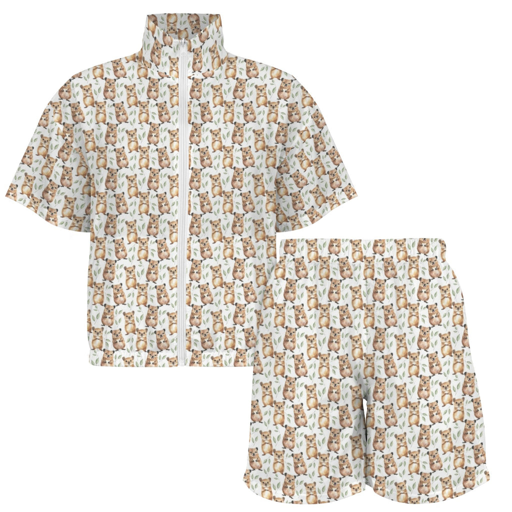 Quokkas Women's Windbreaker Short Set
