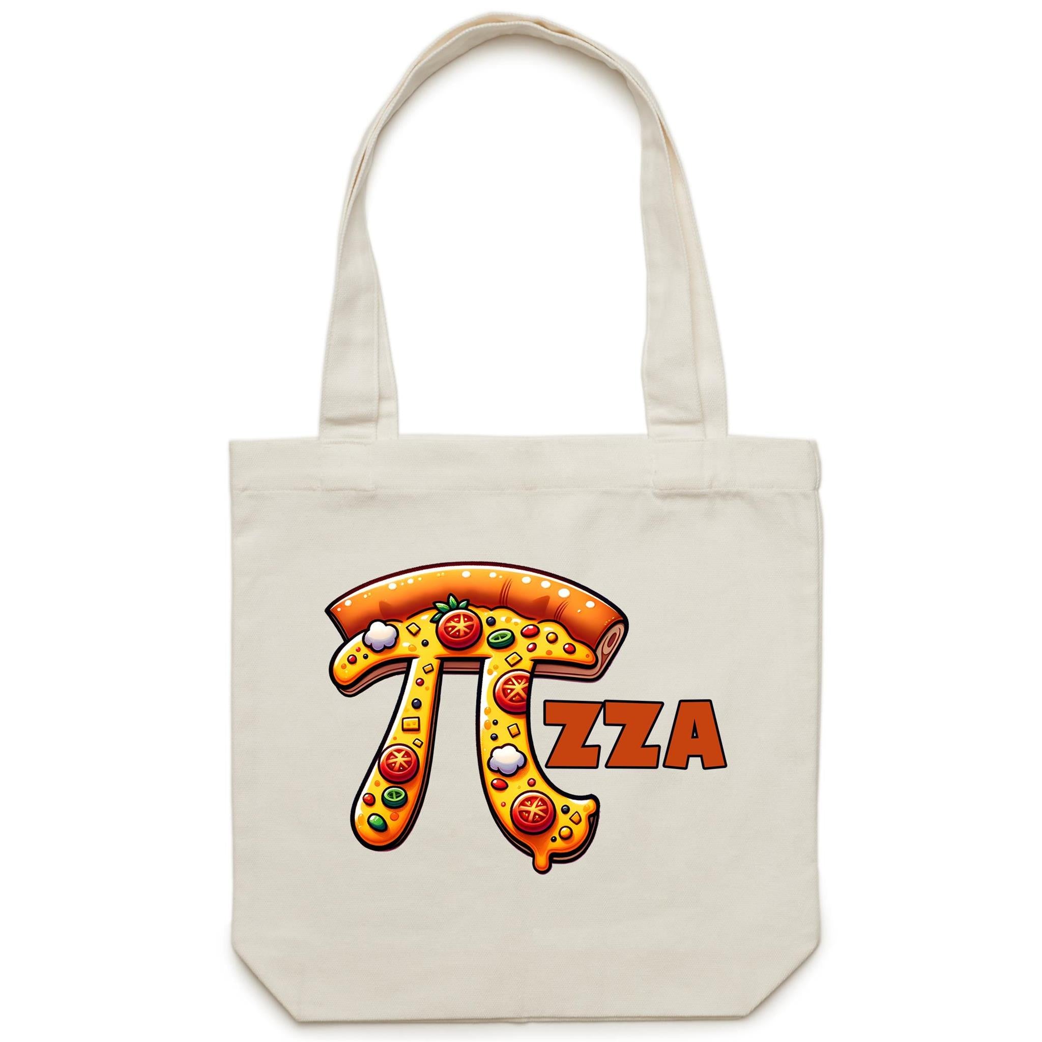 Pi Pizza - Canvas Tote Bag Cream One Size Tote Bag Food Maths Printed In Australia Science