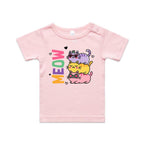 Meow, Colourful Cats AS Colour Baby T-shirt Pink Baby T-shirt animal Printed In Australia