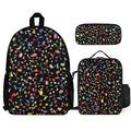 Music Notes Three Piece Backpack Set white One size Three Piece Backpack Set Printed Offshore