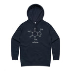 Caffeine Molecule - Womens Hoodie Navy Womens Hoodie Coffee Printed In Australia