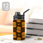 Burgers Kids Water Bottle with Chug Lid (12 oz) Kids Water Bottle with Chug Lid Food Printed Offshore