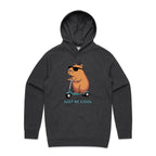 Just Be Cool, Capybara - Mens Hoodie Asphalt Marle Mens Hoodie animal Printed In Australia