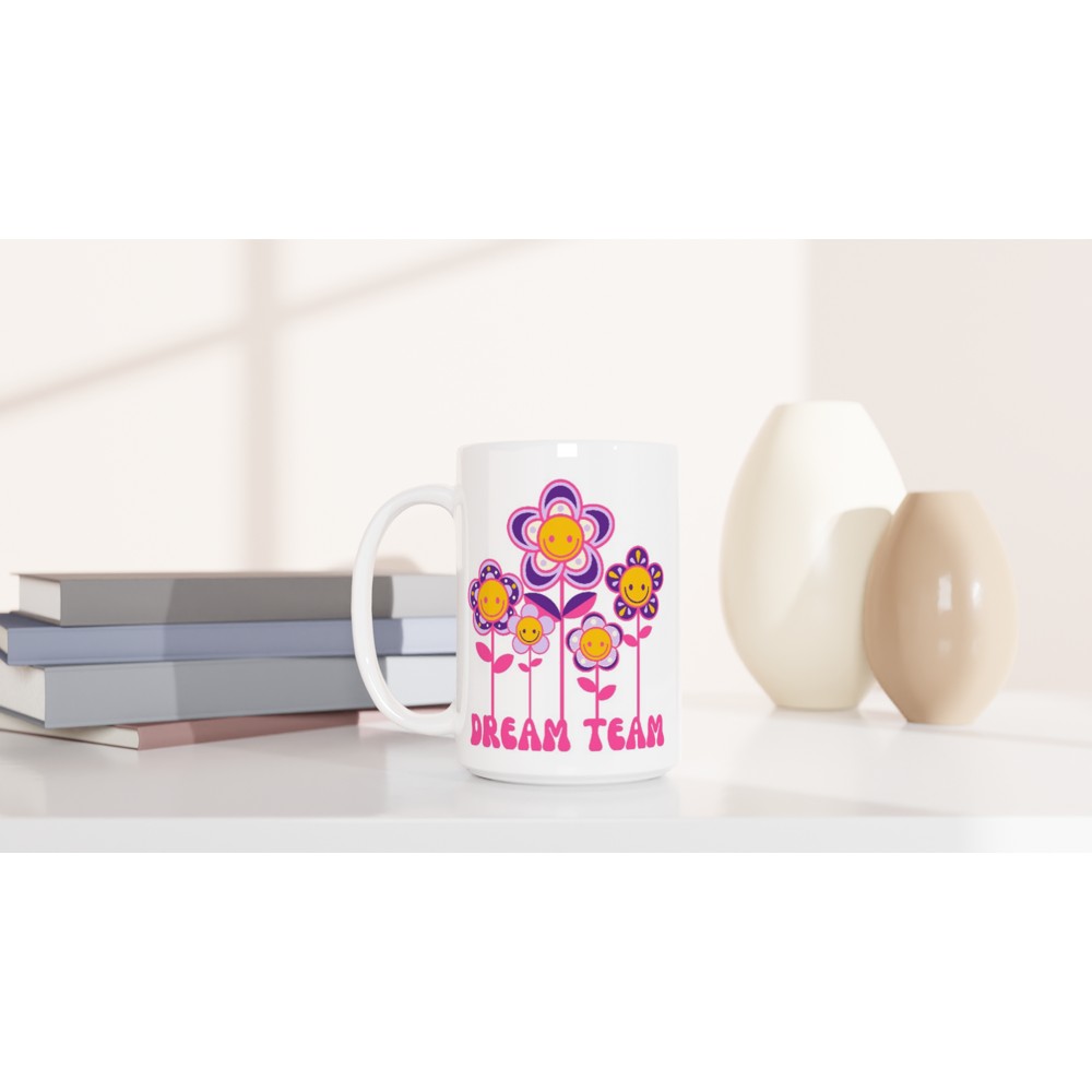 Dream Team - White 15oz Ceramic Mug 15oz Mug Globally Fulfilled retro