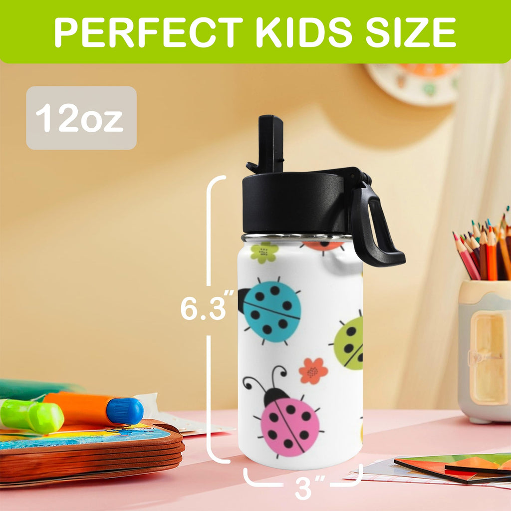 Ladybugs 12oz Kids Water Bottle with Straw Lid