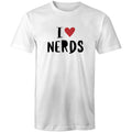 I Love Nerds, Heart - Mens T-Shirt White Mens T-shirt Love Printed In Australia