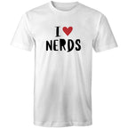 I Love Nerds, Heart - Mens T-Shirt White Mens T-shirt Love Printed In Australia