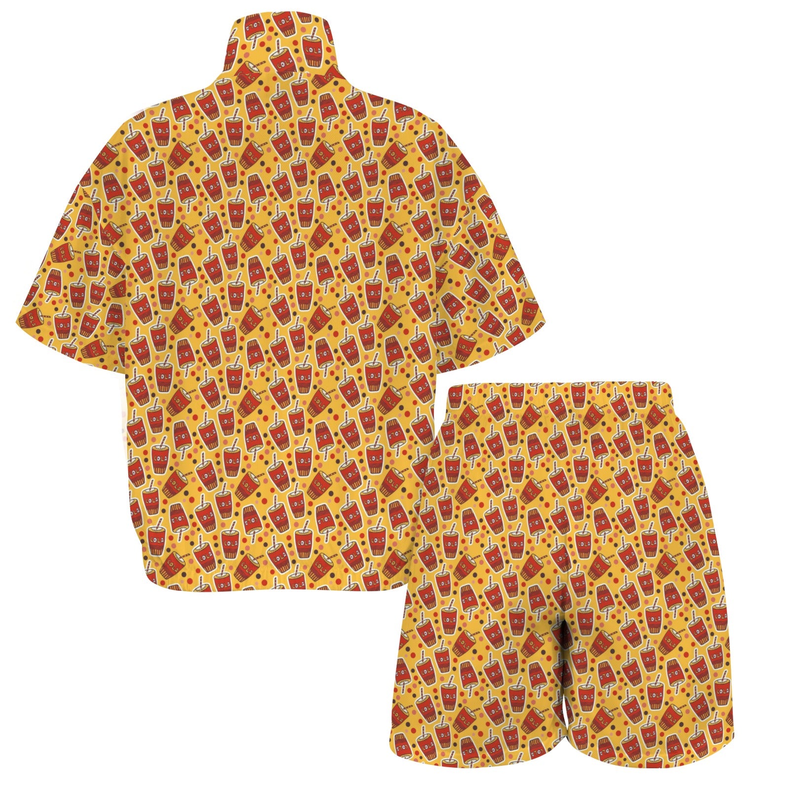 Cola Women's Windbreaker Short Set Women's Windbreaker Short Set Food Printed Offshore