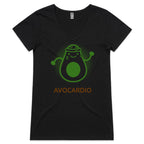 Avocardio - Womens V-Neck T-Shirt Black Womens Active V-Neck T-shirt Fitness Printed In Australia