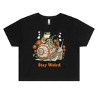 Stay Weird Guitar Playing Frog Women's AS Colour Crop Tee