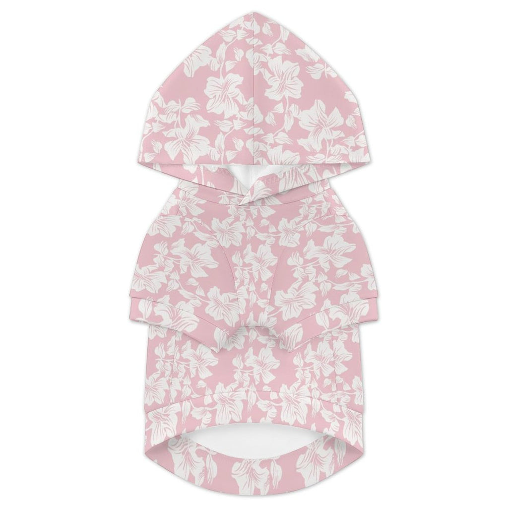 Pink Hawaiian Floral Pet Hoodie (Large Size)