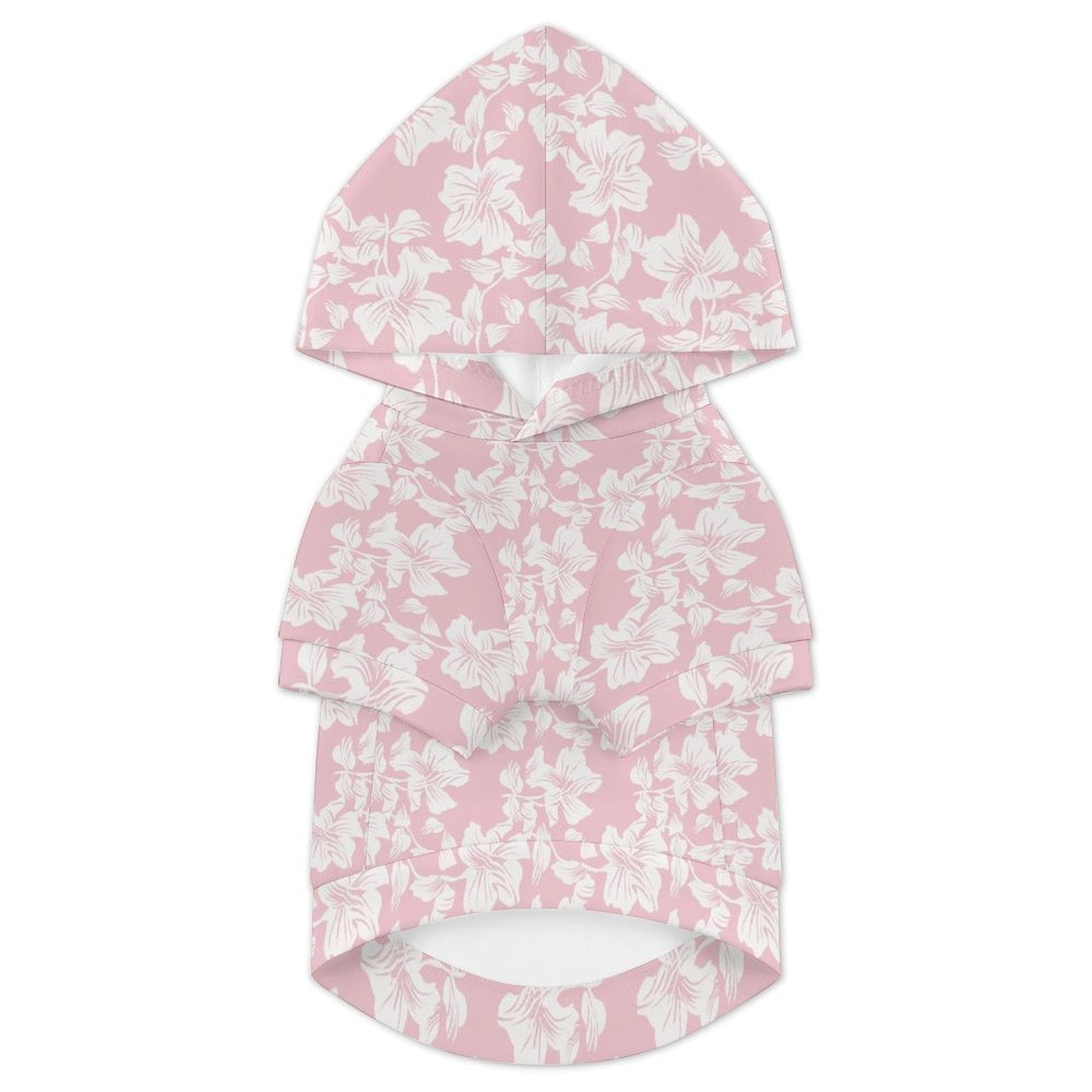 Pink Hawaiian Floral Pet Hoodie (Large Size)