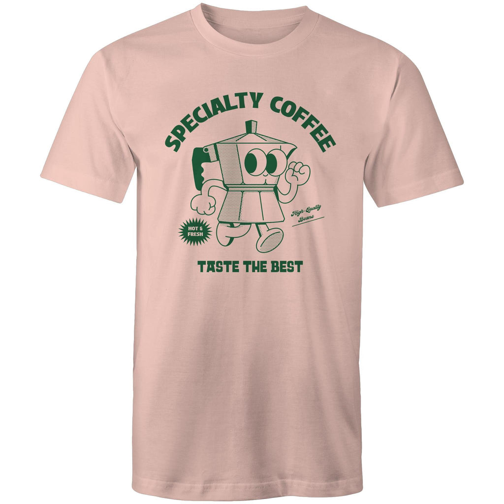 Specialty Coffee - Mens T-Shirt Pale Pink Mens T-shirt Coffee Printed In Australia
