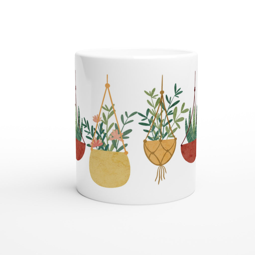 Hanging Plants - White 11oz Ceramic Mug White 11oz Mug Globally Fulfilled Plants
