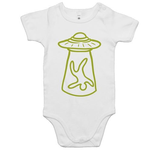 Alien Abduction - Baby Bodysuit White Baby Bodysuit Printed In Australia Sci Fi